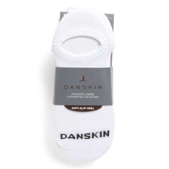 DANSKIN White 8pk Ribbed Sport No Show Liners - Picture 1 of 1